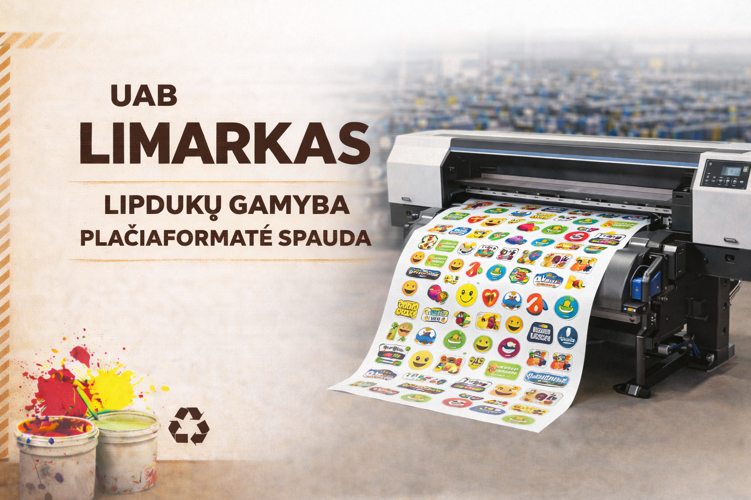 Lipdukų gamyba plačiaformatė spauda